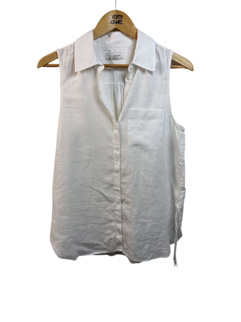 Club Monaco White Sleeveless Button-Down Tank Top